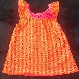 Wonderkids Orange and Pink Casual Dress